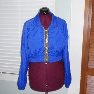 LF The Brand Cropped Long Sleeve Blue Jacket Zip Up Sz M Windbreaker